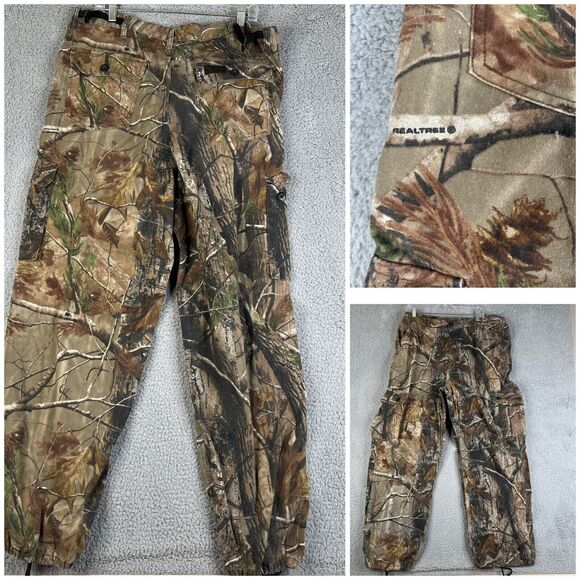 Vintage Liberty Pants Mens 42/44 Cargo Camo Realtree Ankle Tie Hunting Outdoor - Picture 1 of 10